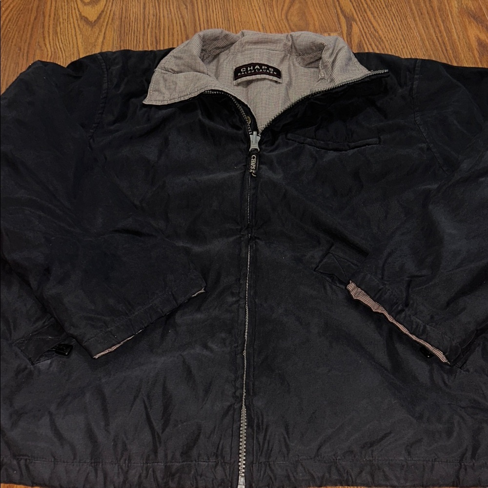 VTG HTF Chaps Ralph Lauren Jacket Mens XL Brown‎ Houdstooth Reversible